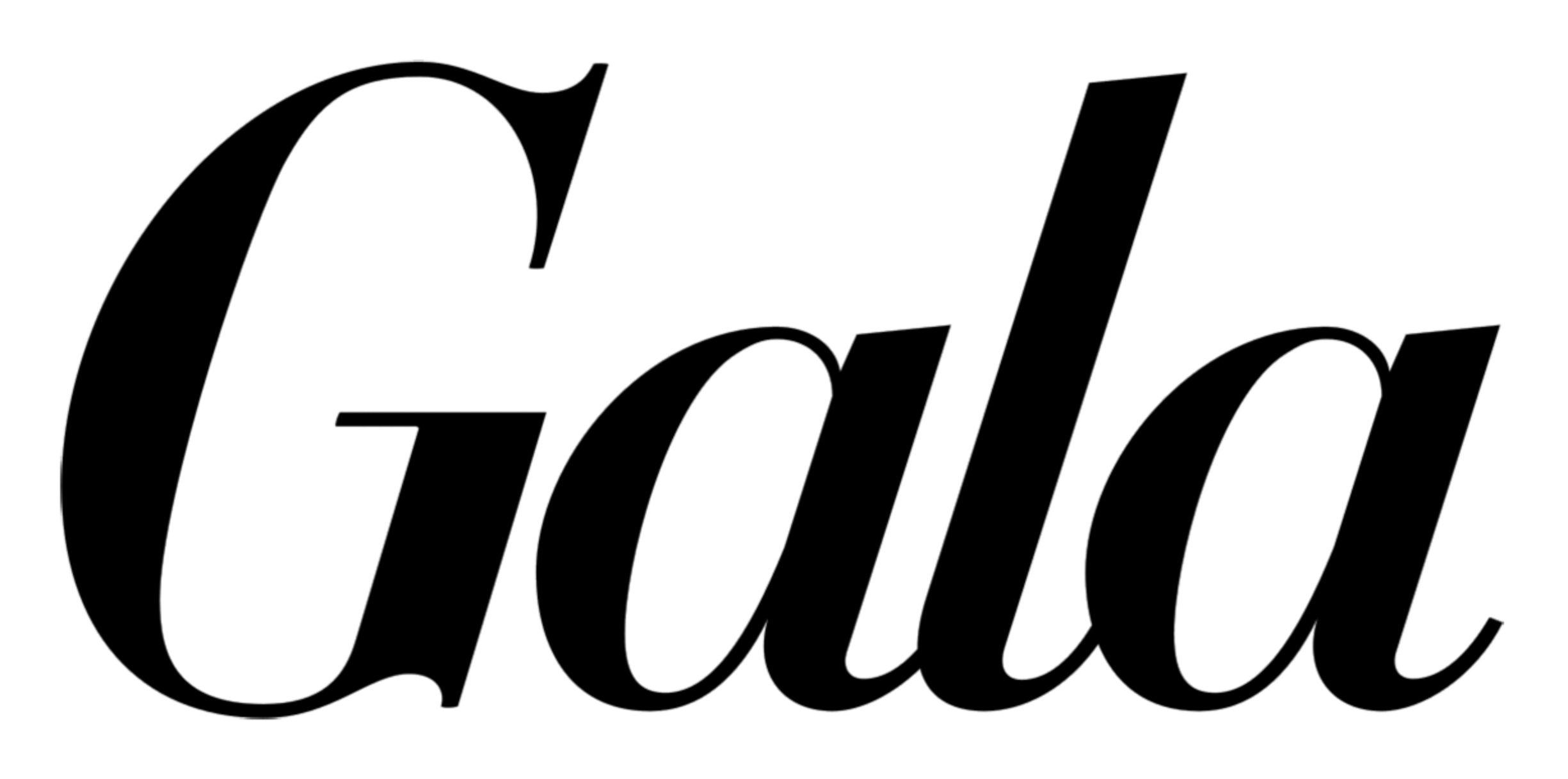 The word Gala in a black, italic, serif font on a white background.