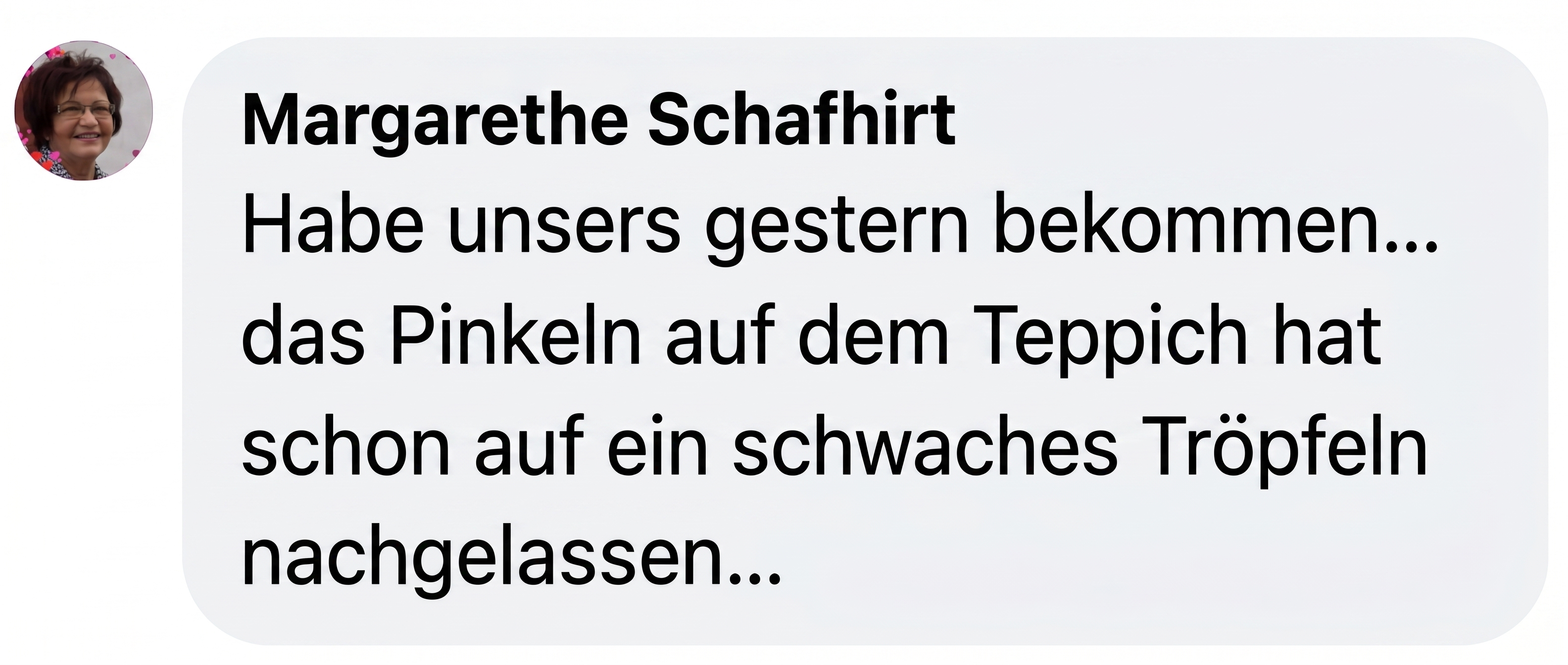 A screenshot of a text message in German from a user named Margarethe Schafhirt.