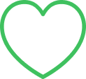 A green outline of a heart icon.