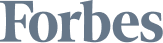 The Forbes logo, which is the word 'Forbes' in a greyish-blue serif font.
