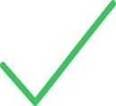 A simple green checkmark icon on a white background.