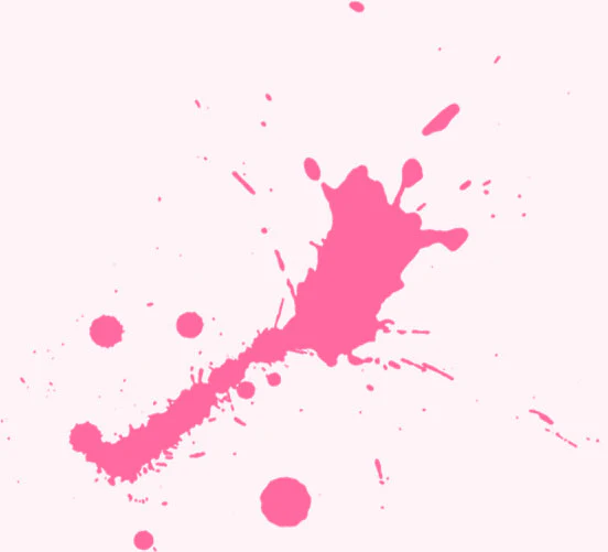 Pink paint splatter on a light background.