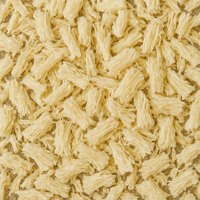 Close-up of numerous small beige twisted shapes.