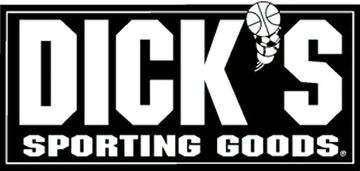 The black and white logo for Dick's Sporting Goods, featuring a basketball.