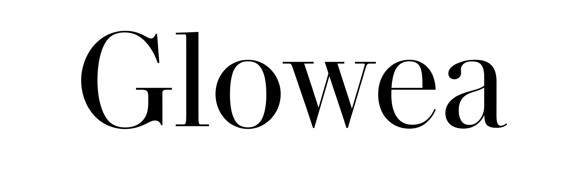 Black stylized text reading 'Glowea' on a transparent background.