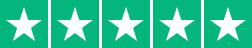 Five white stars on a green background, aligned horizontally.