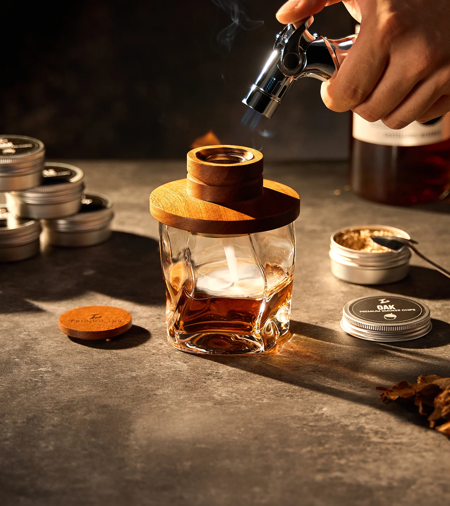 Tsuki Smoker Kit For Whisky & Cocktail (With a Torch) - TsukiGlass