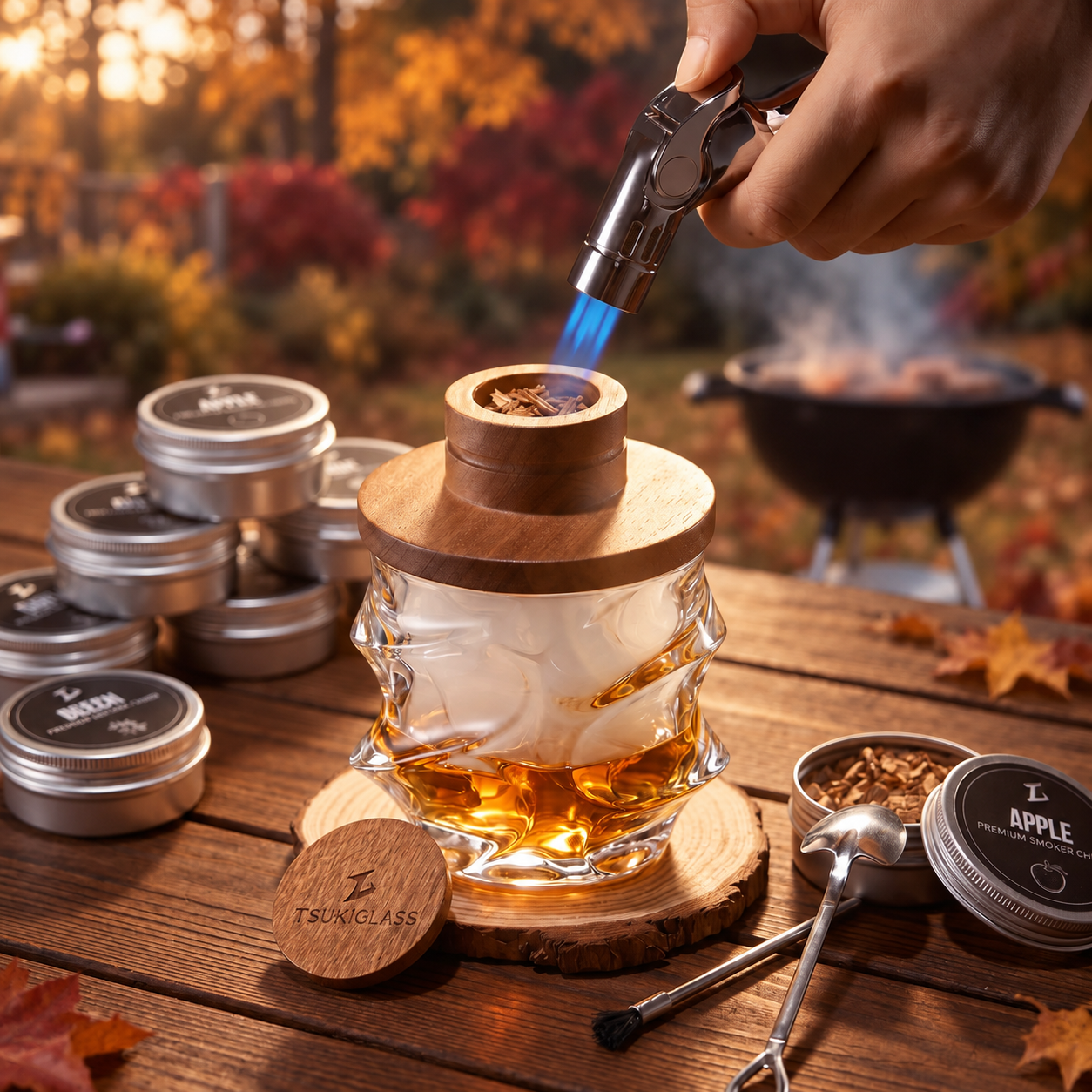 Tsuki Smoker Kit For Whisky & Cocktail (With a Torch) - TsukiGlass
