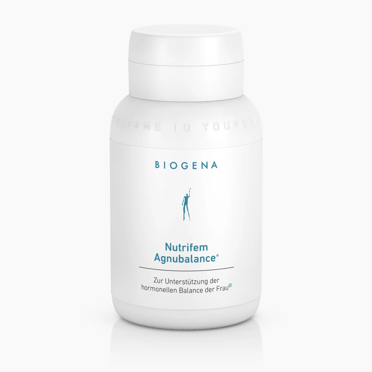 White bottle labeled 'Biogena Nutriform Agnubalance' with blue text and logo.