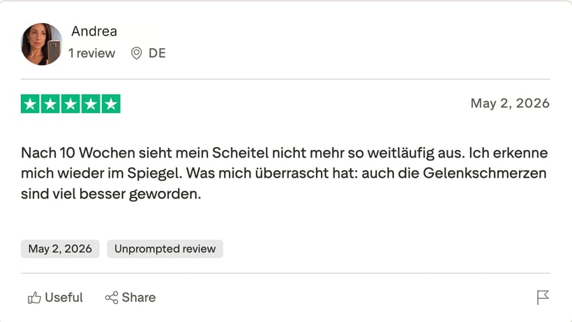 Trustpilot-Bewertung von Andrea, 5 Sterne