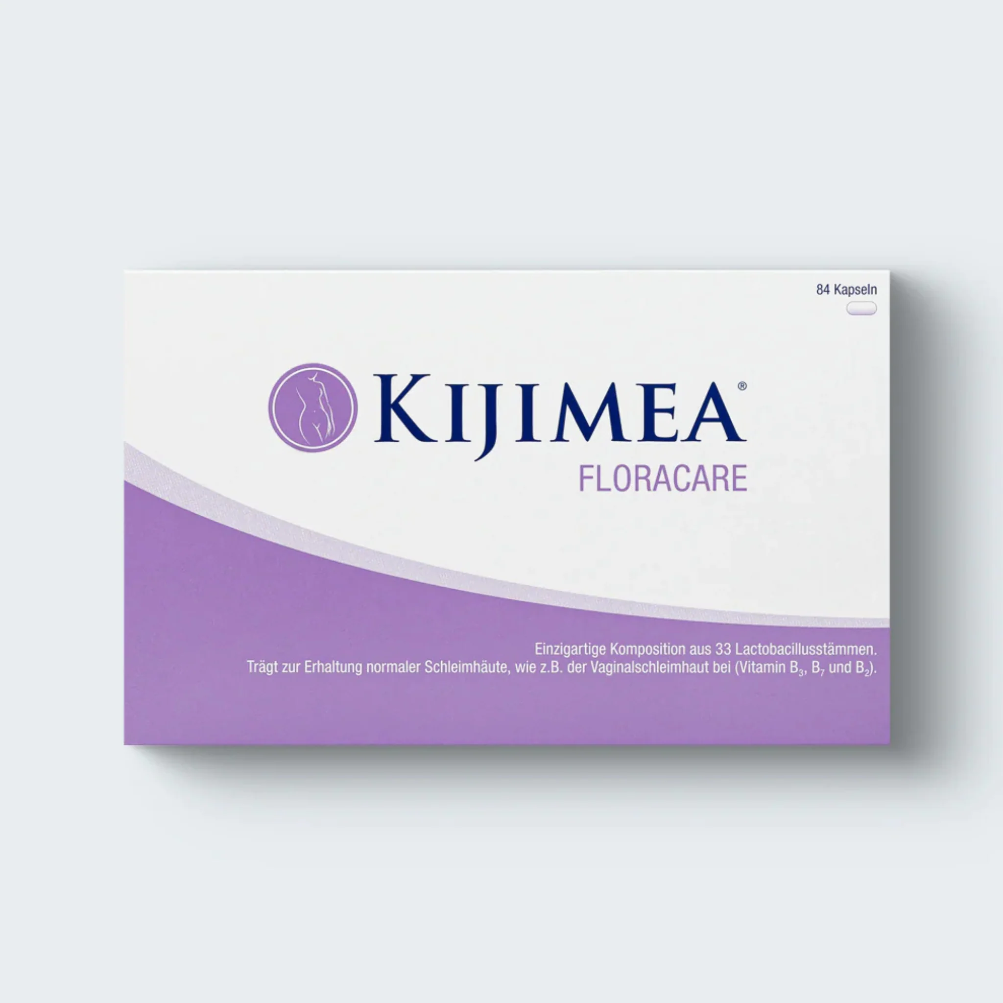 Box of Kijimea Floracare with purple and white design.