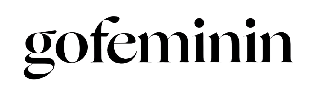 Black text logo reading 'gofeminin' on a transparent background.