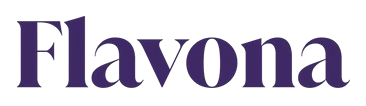 The word 'Flavona' in purple stylized text on a transparent background.