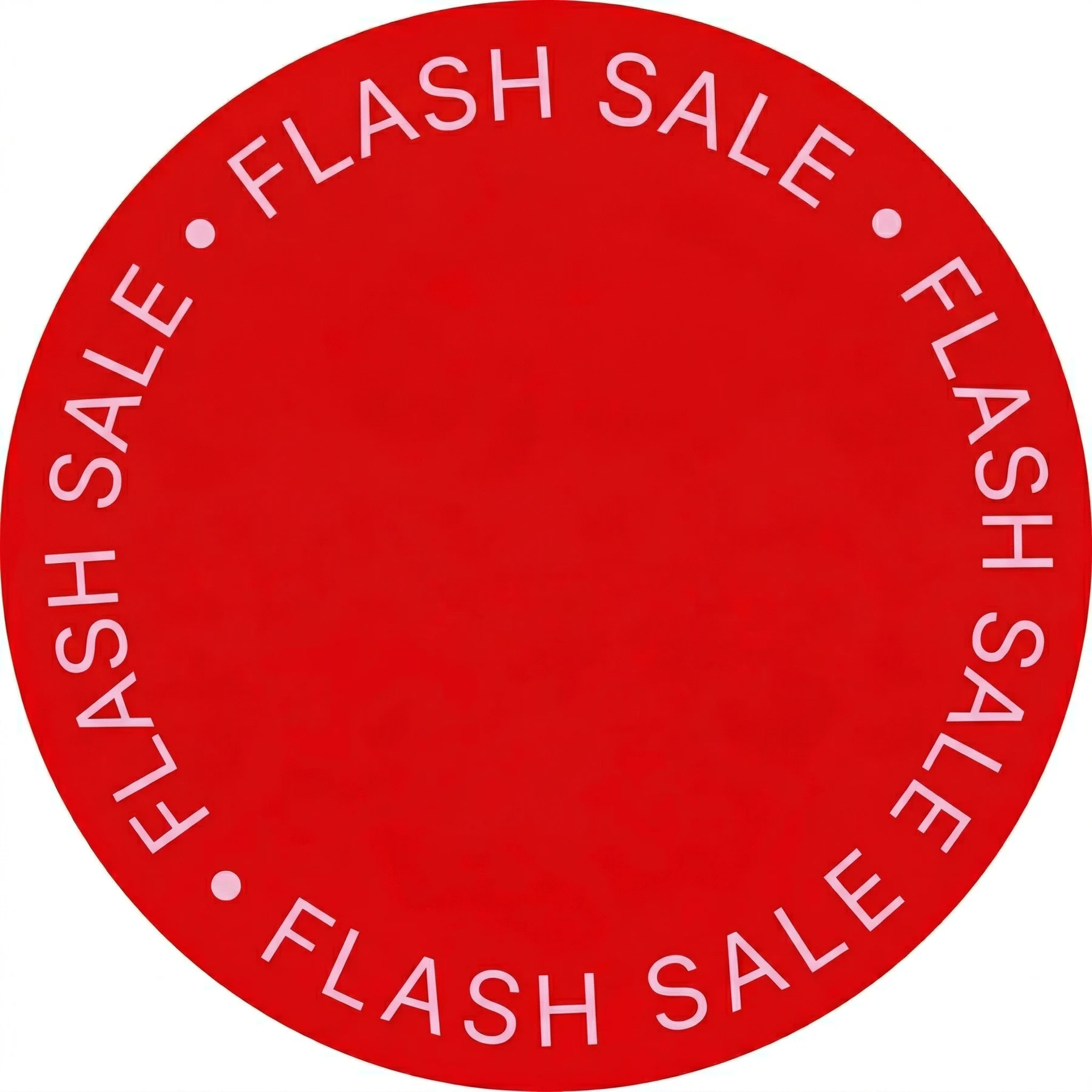 A red circular graphic with the words FLASH SALE repeating around the border.