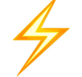 Yellow lightning bolt icon with a glow effect.