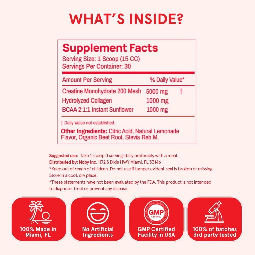 A supplement facts label showing the ingredients and nutritional information for a dietary supplement.