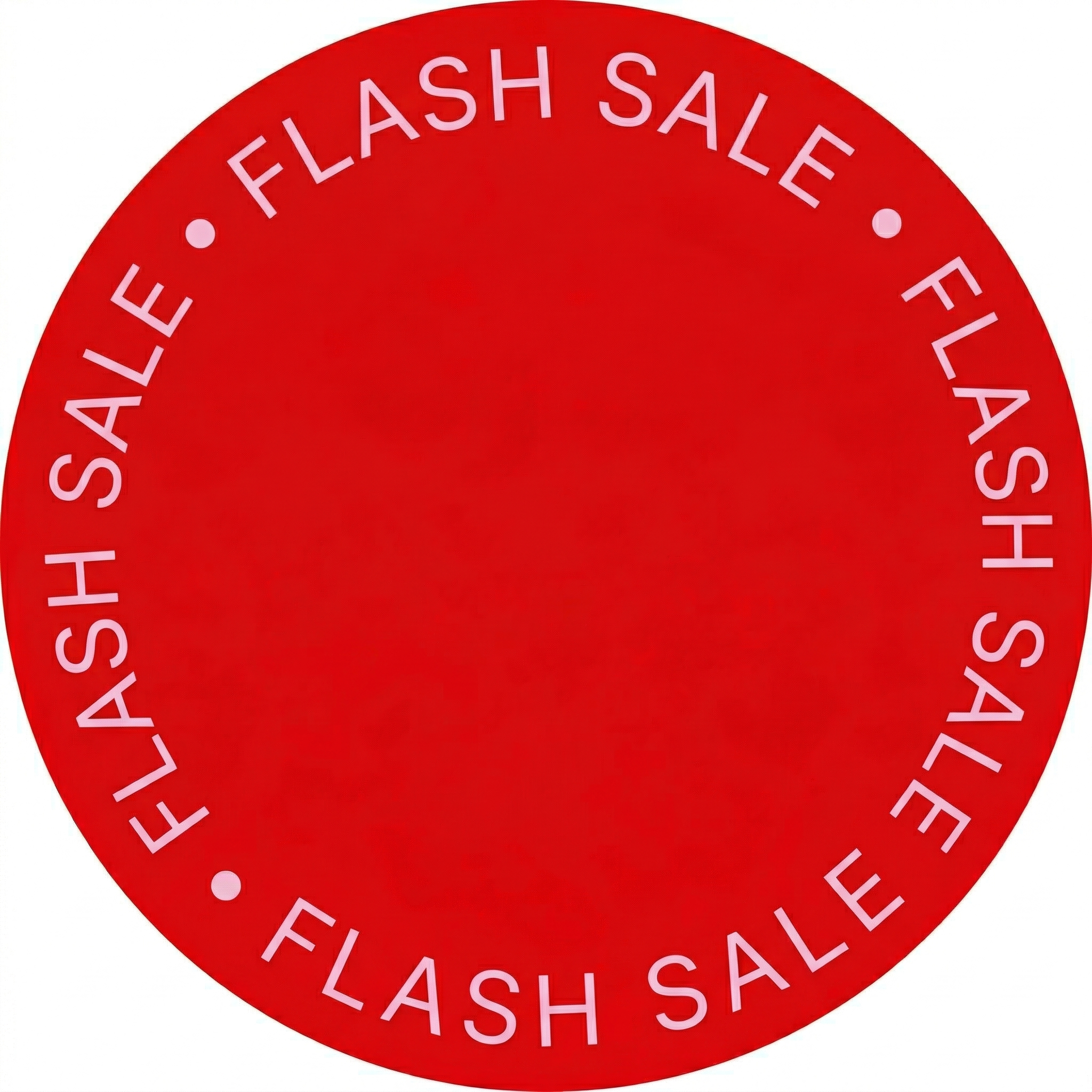 A red circular sticker with the words 'FLASH SALE' written in a circle around the edge.