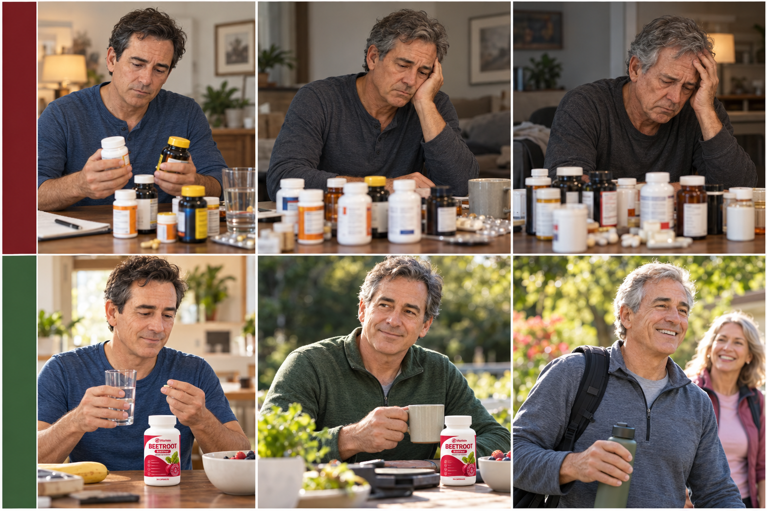 Men at different ages review or use supplements