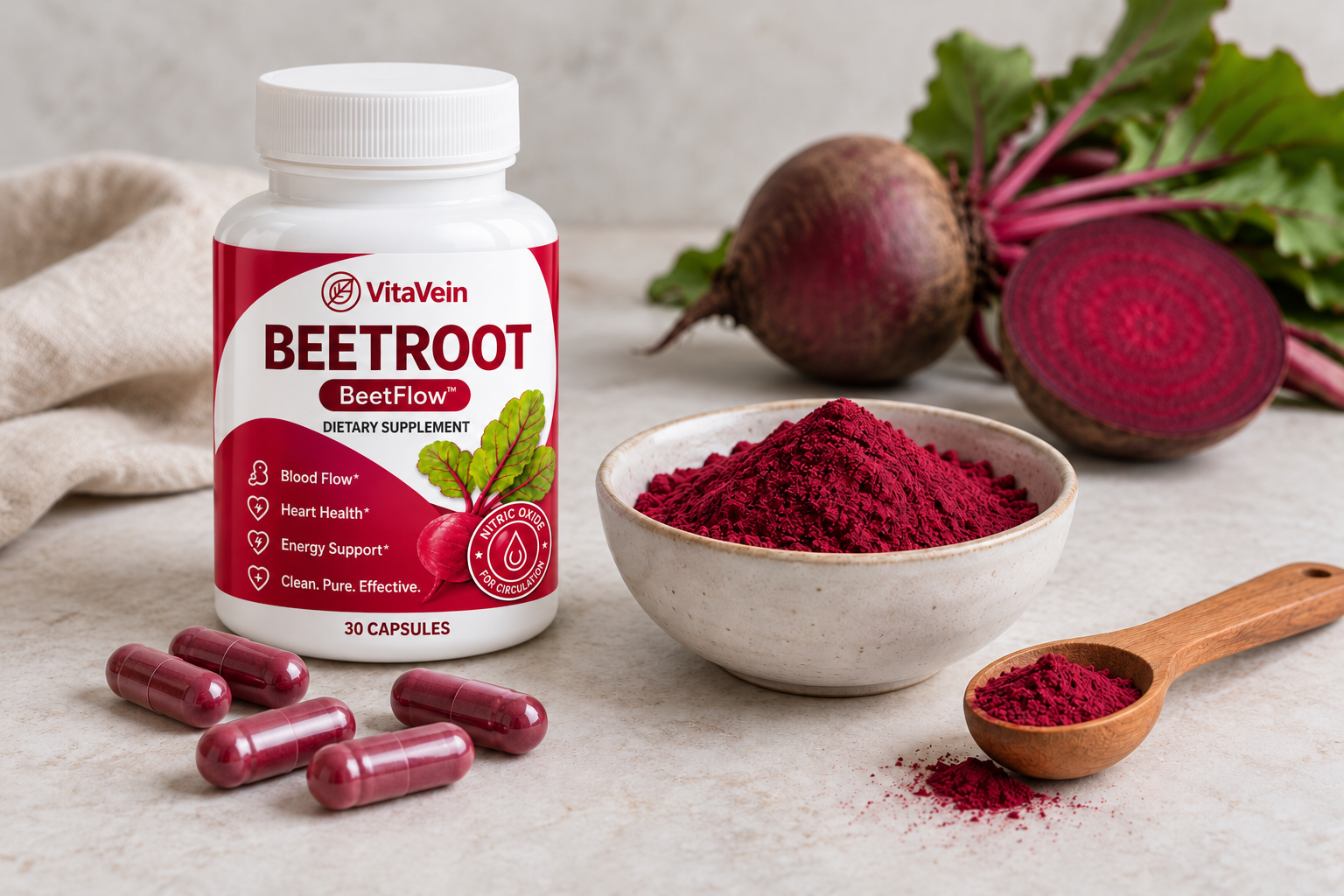 beetroot powder and capsules.