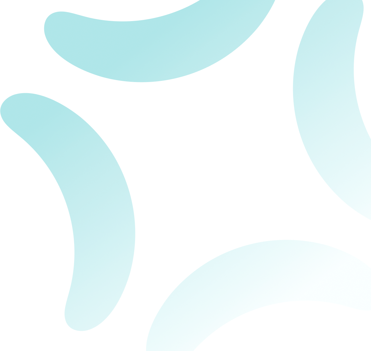 Abstract teal shapes on a black background.