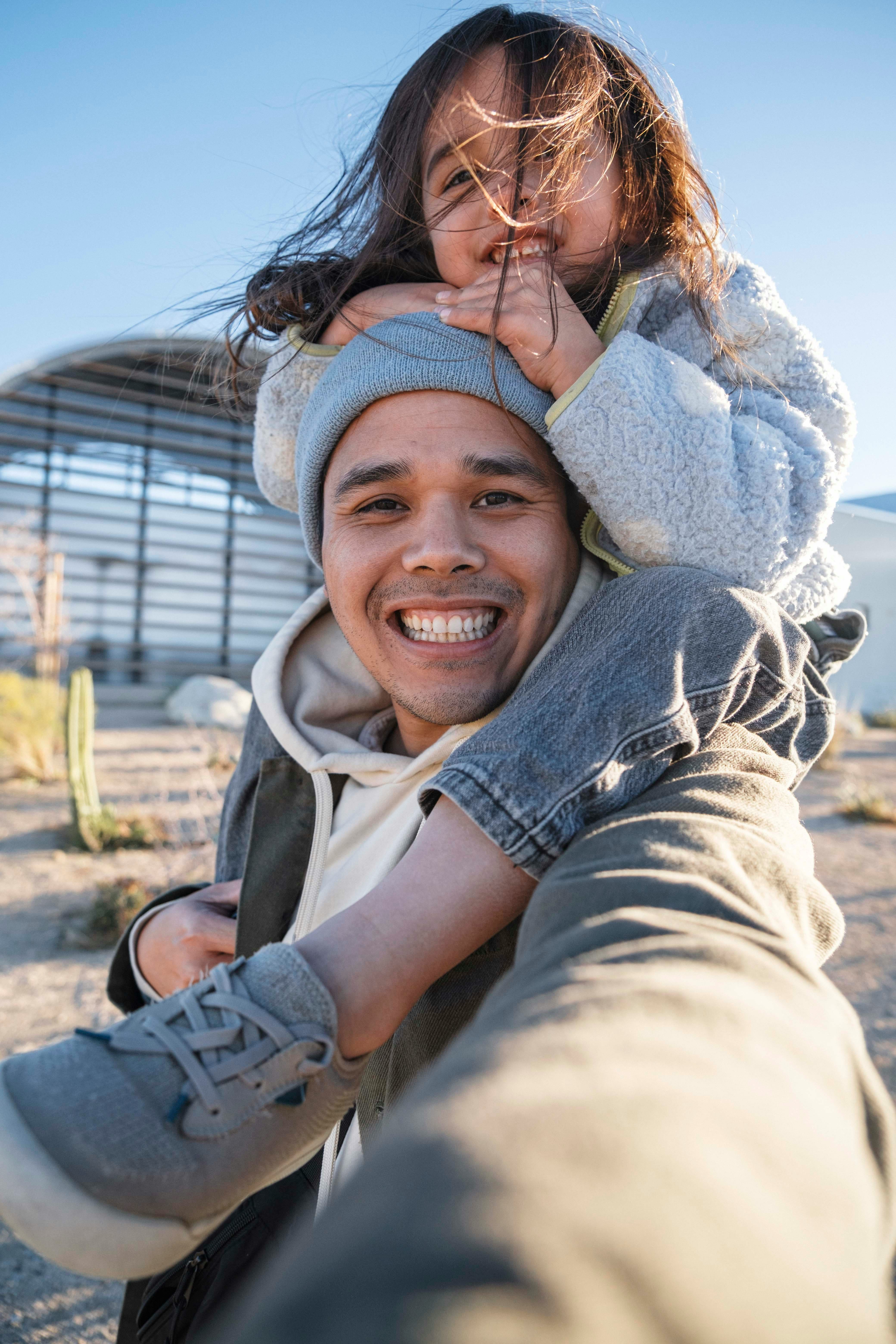 Father and daughter enjoying time outdoors