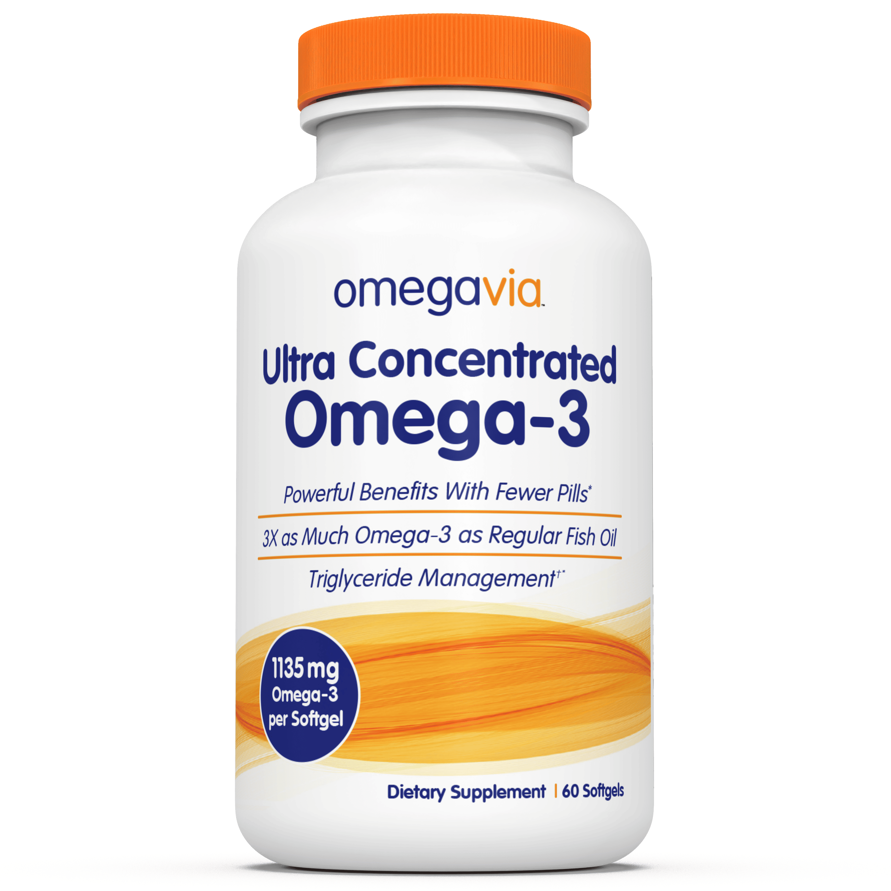 OmegaVia Ultra Concentrated Omega-3 bottle with softgels