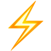 A stylized yellow and orange lightning bolt icon against a white background.