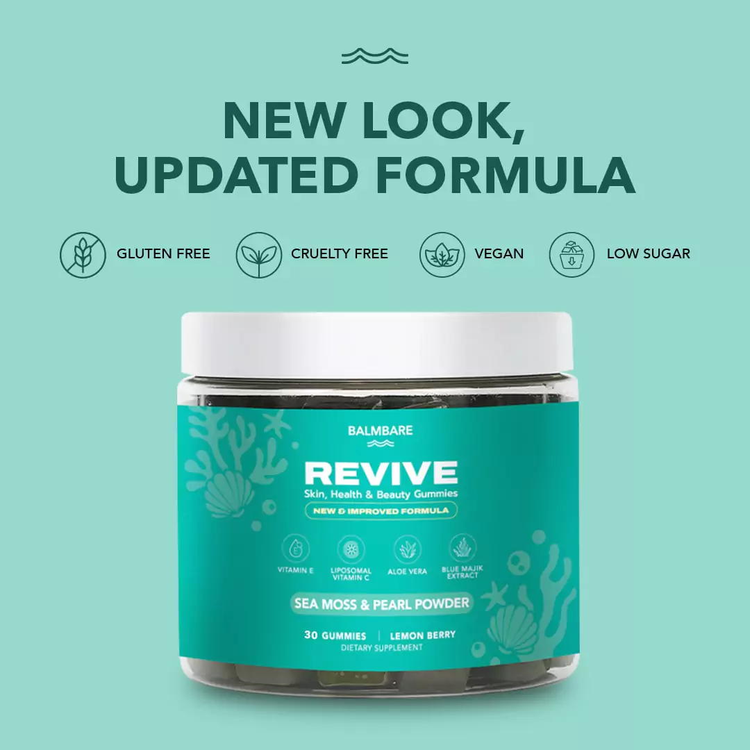 Jar of Revive gummies with new look and updated formula.