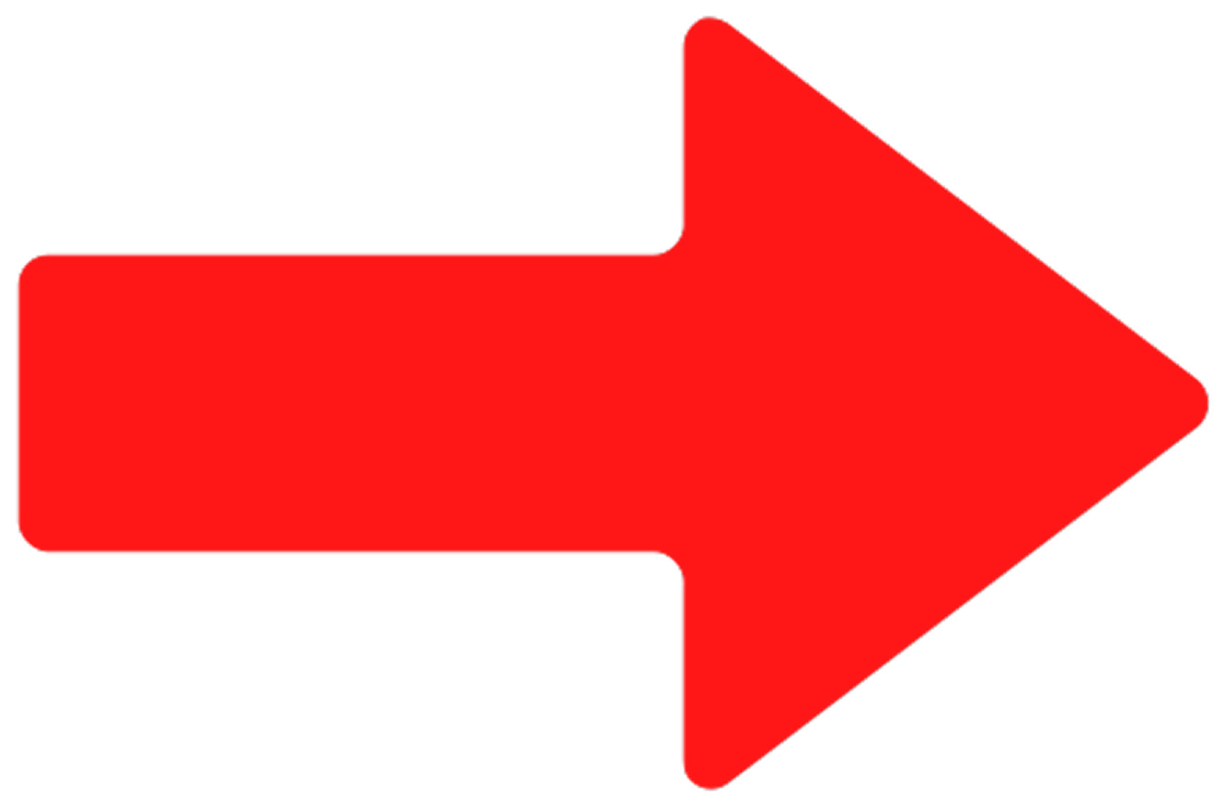 Large red right-pointing arrow on white background.