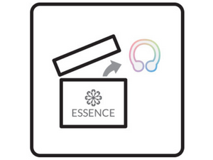 Icon of an open box labeled 'ESSENCE' with a rainbow headphone symbol.
