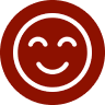 A red circle with a smiling face inside it.