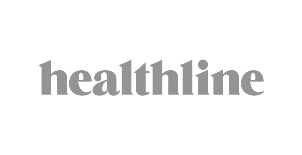 Gray text logo displaying the word 'healthline' on a white background.