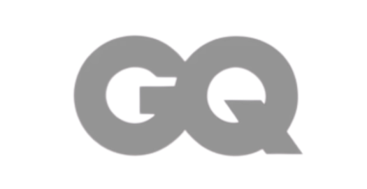 Gray 'GQ' logo on a black background.