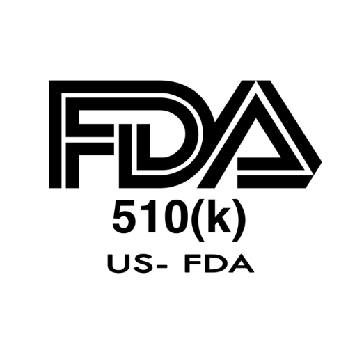The black and white logo for FDA 510(k) US-FDA.