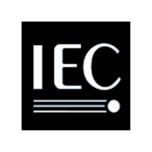 The IEC logo, showing the letters IEC in white above three lines and a circle on a black background.