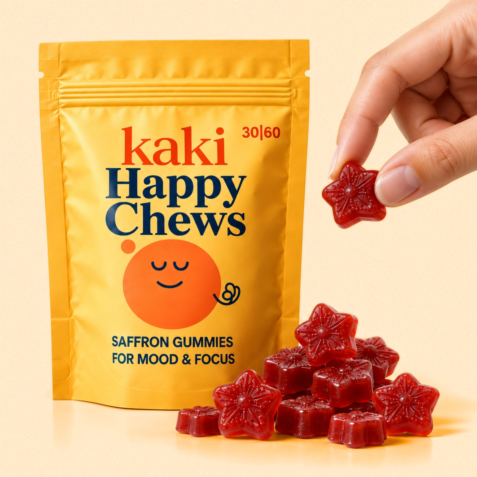 Kaki® Saffron Gummies - Natural Focus & Calm