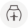Line drawing of a human lower back and buttocks.