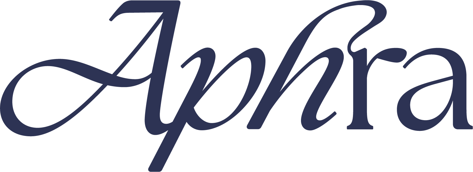 Stylized text logo displaying the word 'Aphra' in elegant script.