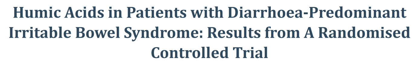 Text: 'Humic Acids in Patients with Diarrhoea-Predominant Irritable Bowel Syndrome: Results from A Randomised Controlled Trial'
