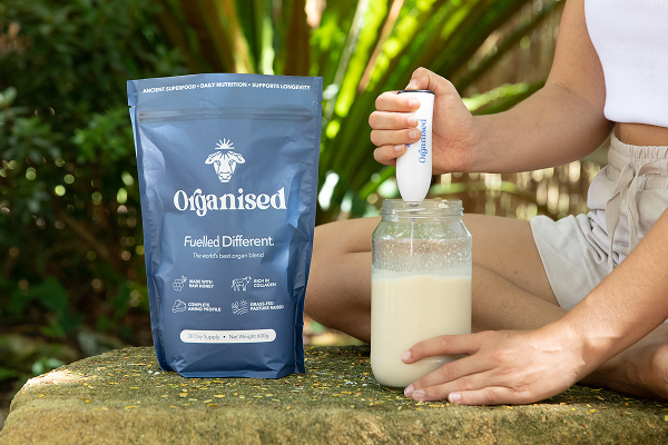 Blending beef and whey protein into a milkshake