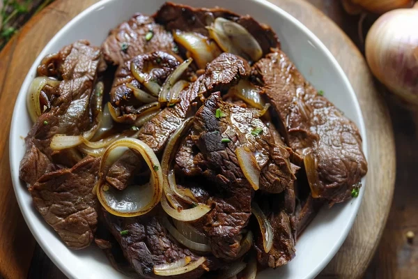 Nose to tail cooking: seared liver with onions and lemon.
