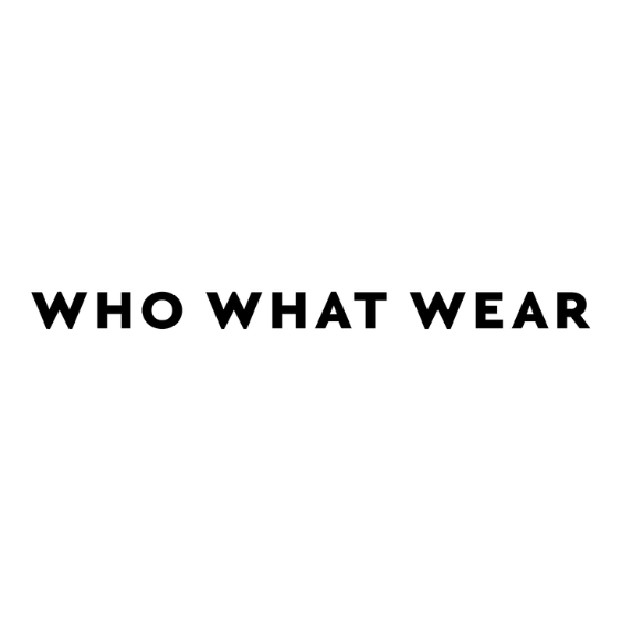 The logo for Who What Wear, featuring the brand's name in a bold, black, sans-serif font.