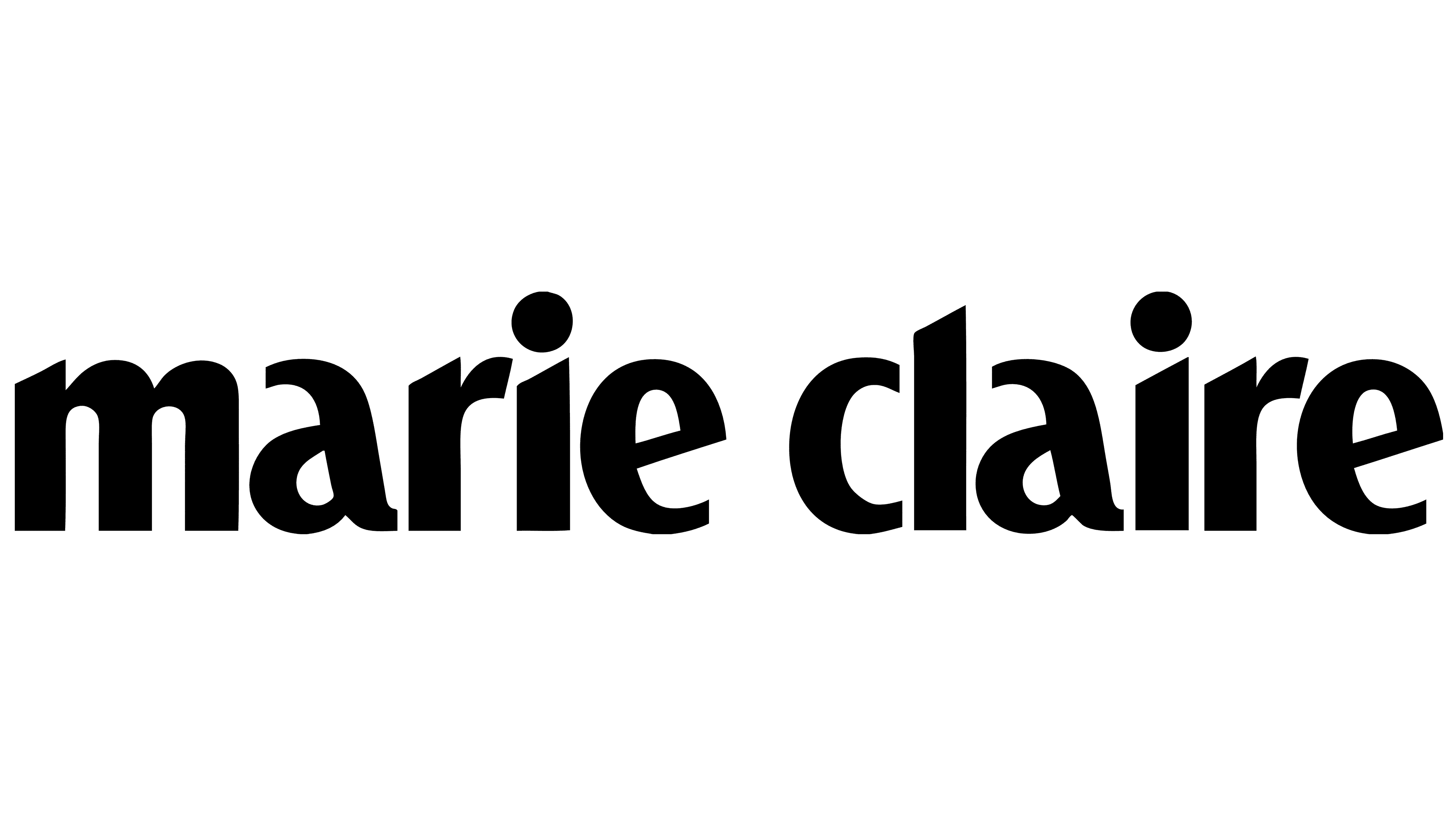 The Marie Claire logo in black lowercase letters on a white background.