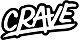 The word 'Crave' in a stylized white font with a thick black outline and an underline.