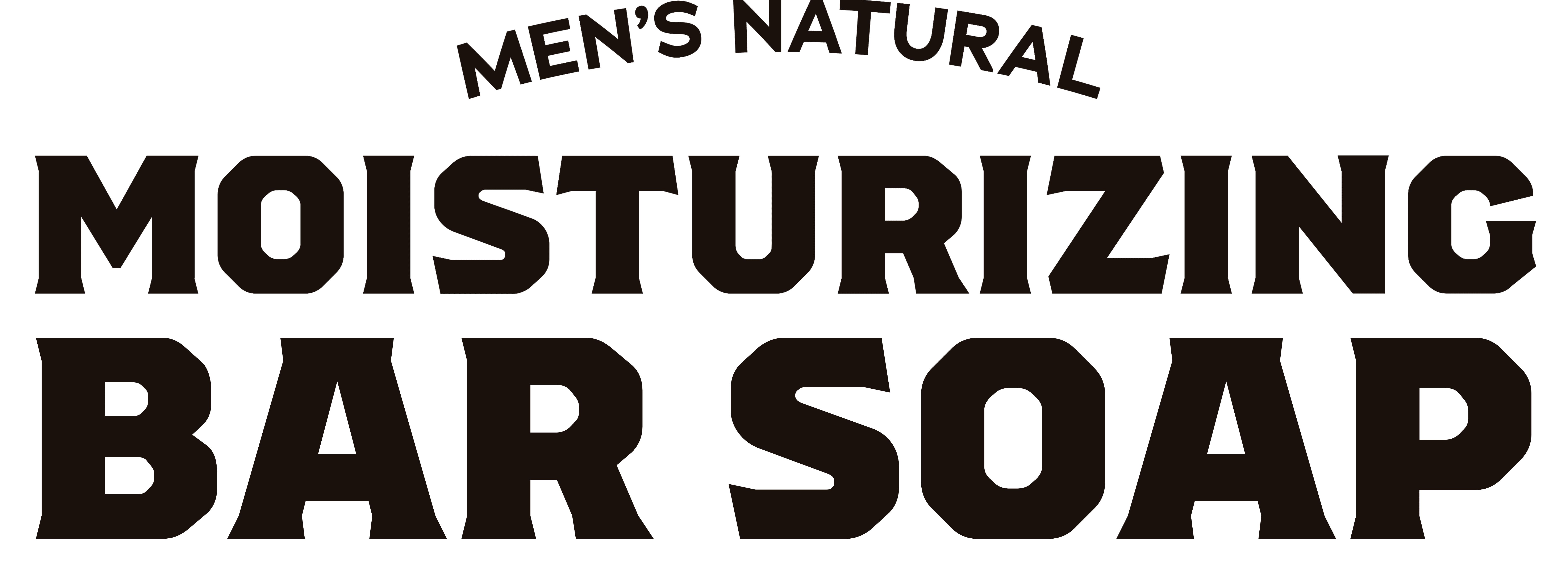 Text reading 'Men's Natural Moisturizing Bar Soap' in bold font.
