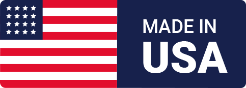 A graphic of the American flag next to the text 'Made in USA'.