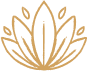 Abstract gold floral pattern resembling a lotus flower.