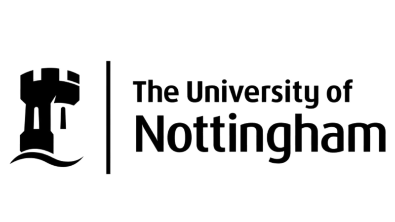 Logo with text 'The University of Nottingham' and an abstract design.