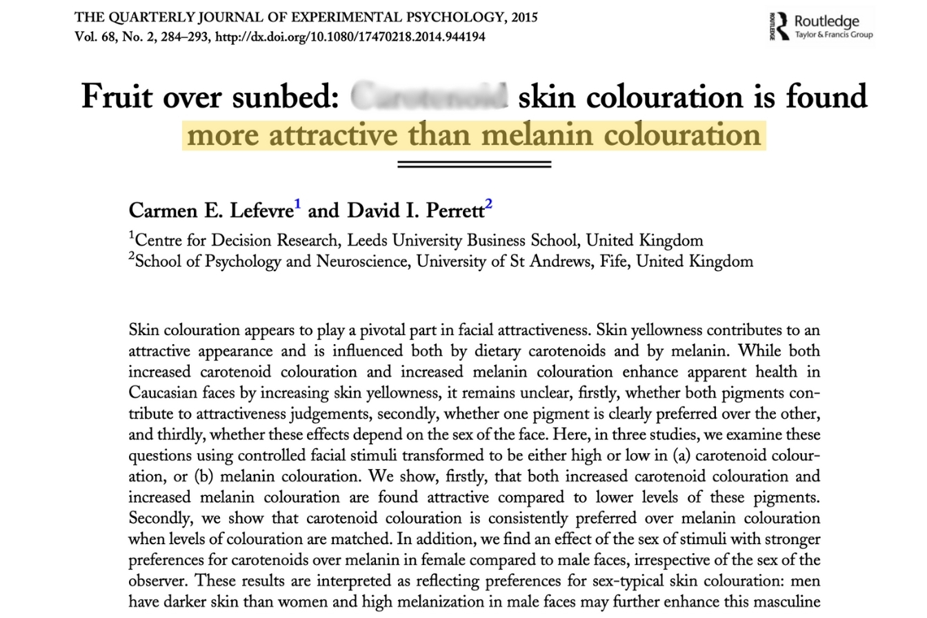 A screenshot of a scientific paper titled 'Fruit over sunbed', with a portion of the text highlighted.