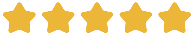 Five gold stars in a horizontal row.